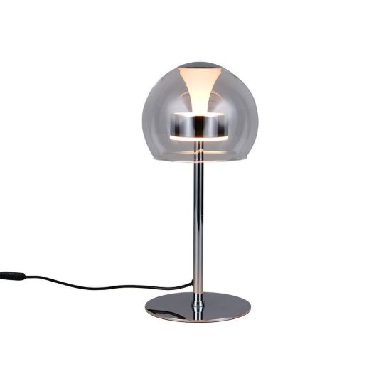 Abat-jour led 8w cct 2300k 3000k 4000k touch per comodino cromo con vetro trasparente