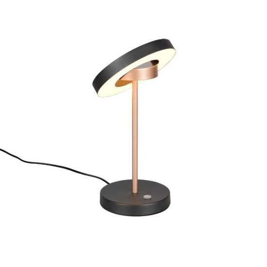 Abat-jour led 12w cct 2300k 3000k 4000k touch per comodino orientabile nero caffe