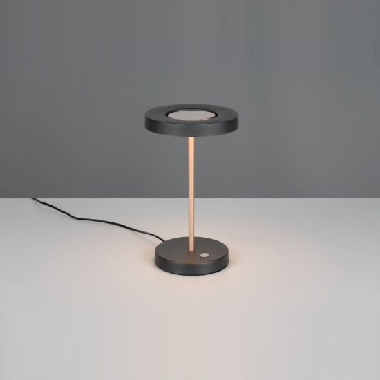 Abat-jour led 12w cct 2300k 3000k 4000k touch per comodino orientabile nero caffe
