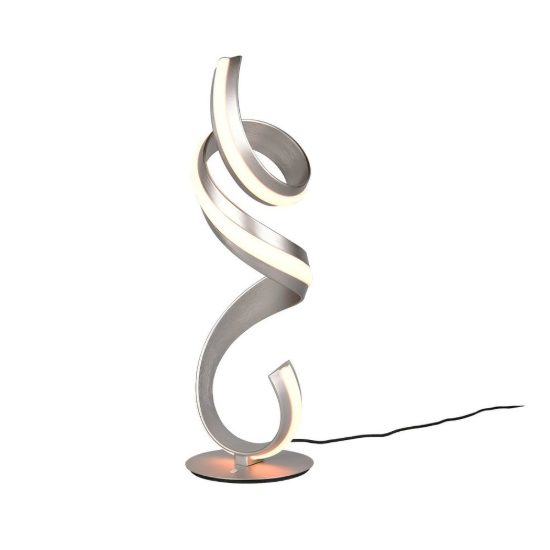 Lampada da tavolo led 17w 2000k 4000k dim to warm per soggiorno a spirale nichel opaco