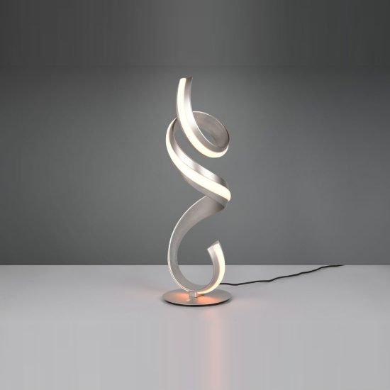 Lampada da tavolo led 17w 2000k 4000k dim to warm per soggiorno a spirale nichel opaco