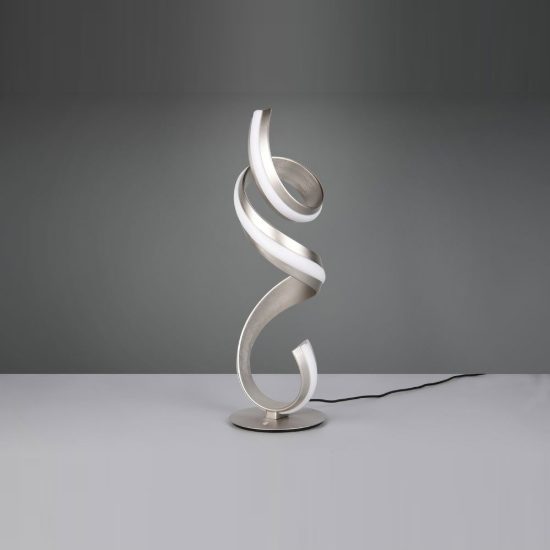 Lampada da tavolo led 17w 2000k 4000k dim to warm per soggiorno a spirale nichel opaco
