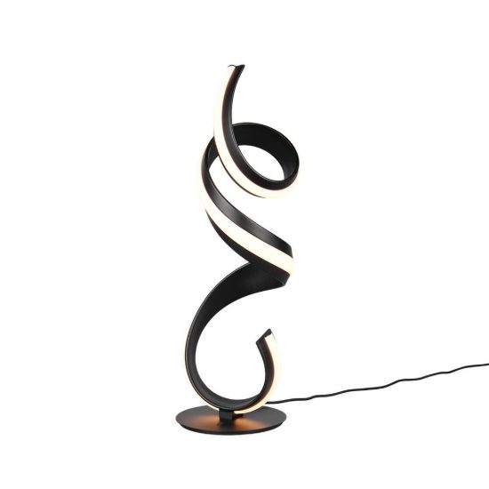 Lampada da tavolo led 17w 2000k 4000k dim to warm per soggiorno a spirale nera