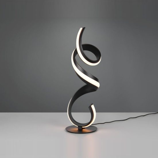 Lampada da tavolo led 17w 2000k 4000k dim to warm per soggiorno a spirale nera