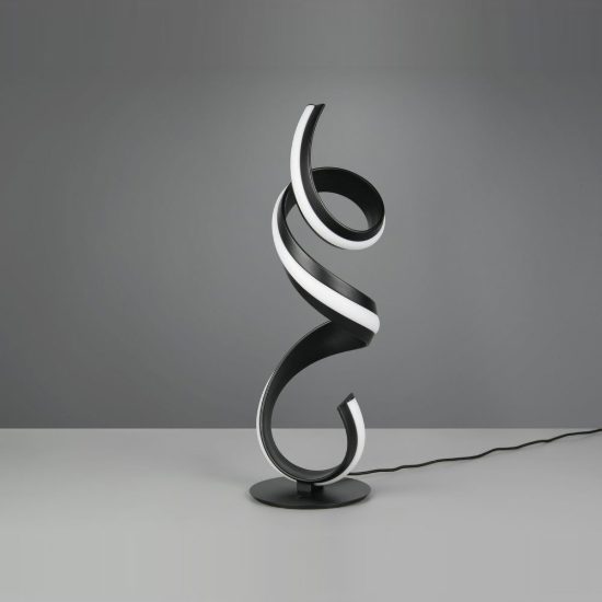 Lampada da tavolo led 17w 2000k 4000k dim to warm per soggiorno a spirale nera