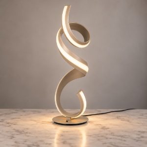 Lampada da tavolo led 17w 2000k 4000k dim to warm per soggiorno a spirale beige