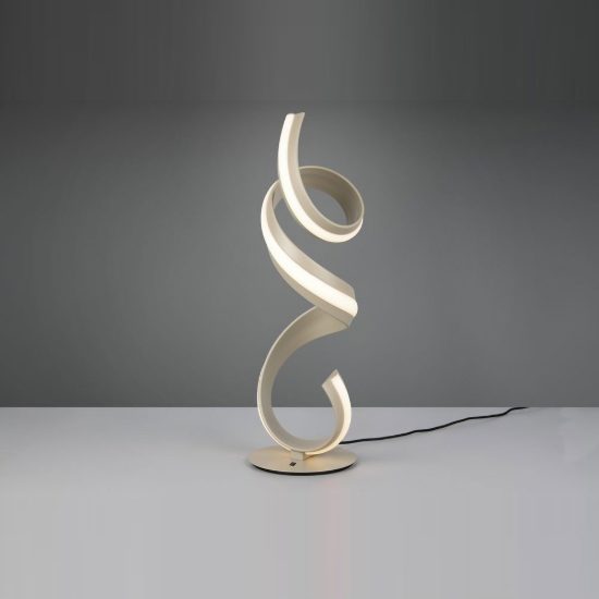 Lampada da tavolo led 17w 2000k 4000k dim to warm per soggiorno a spirale beige