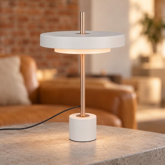 Lampada da tavolo led 12w 2300k 3000k 4000k touch grigio caldo e caffè a dischi sovrapposti