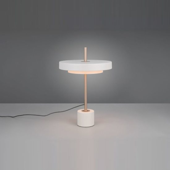 Lampada da tavolo led 12w 2300k 3000k 4000k touch grigio caldo e caffè a dischi sovrapposti