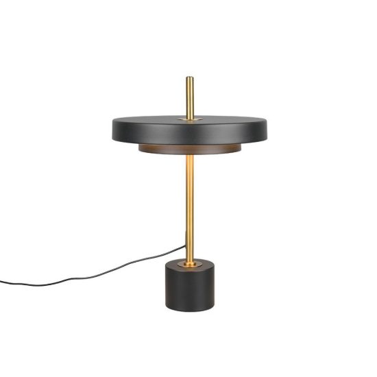 Lampada da tavolo led 12w 2300k 3000k 4000k touch nera e caffè a dischi sovrapposti