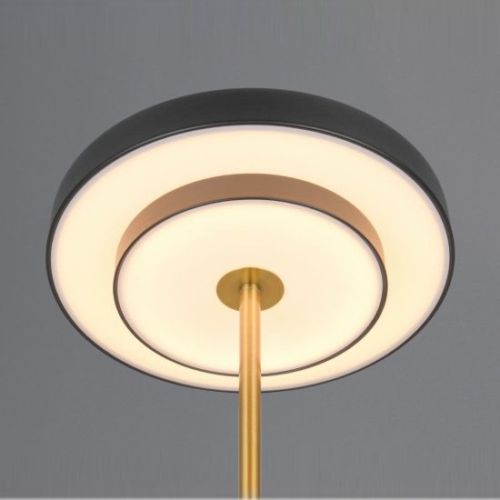 Lampada da tavolo led 12w 2300k 3000k 4000k touch nera e caffè a dischi sovrapposti