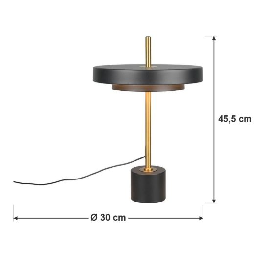 Lampada da tavolo led 12w 2300k 3000k 4000k touch nera e caffè a dischi sovrapposti