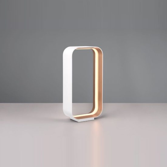 Lampada da tavolo led 15w 2000k 4000k dimmerabile dim to warm per soggiorno moderna bianca e oro
