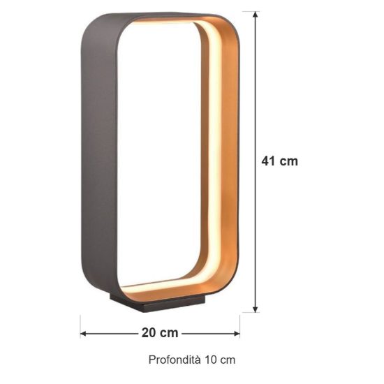 Lampada da tavolo led 15w 2000k 4000k dimmerabile dim to warm per soggiorno moderna nera e oro