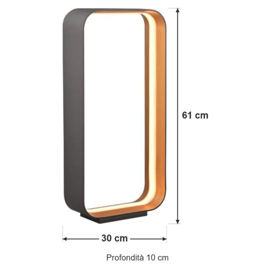 Lampada da tavolo led 20w 2000k 4000k dimmerabile dim to warm per soggiorno moderna nera e oro