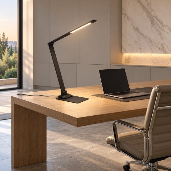 Lampada da scrivania led 6,5w 3000k 5000k 6500k touch per ufficio con presa usb nera