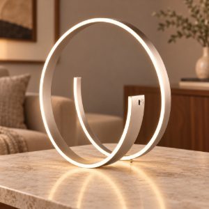 Lampada da tavolo piccola led 21w 2000k 4000k dim to warm per soggiorno a spirale nichel opaco