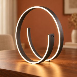 Lampada da tavolo piccola led 21w 2000k 4000k dim to warm per soggiorno a spirale nera