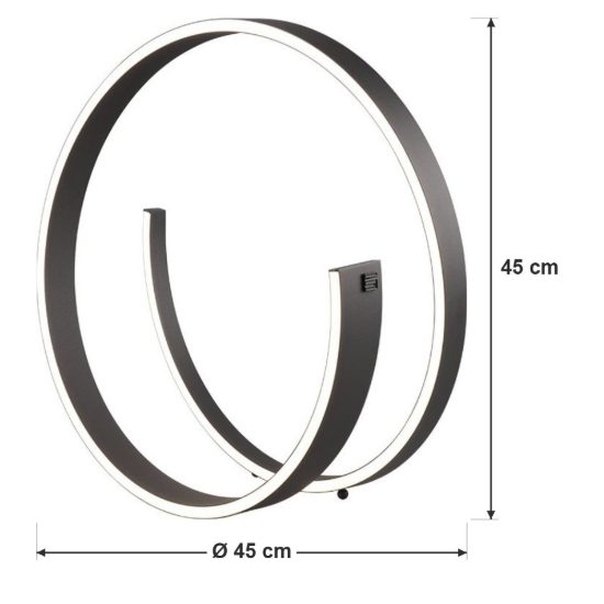 Lampada da tavolo piccola led 21w 2000k 4000k dim to warm per soggiorno a spirale nera