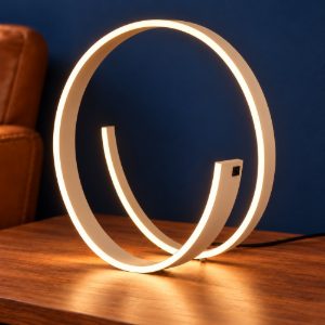 Lampada da tavolo led 21w 2000k 4000k dim to warm per soggiorno a spirale tortora