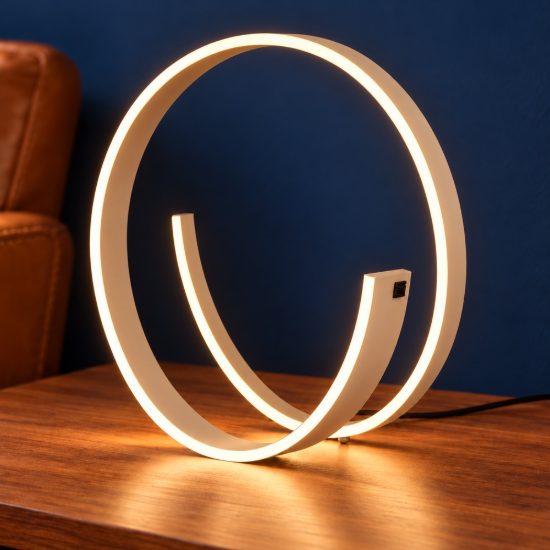 Lampada da tavolo led 21w 2000k 4000k dim to warm per soggiorno a spirale tortora