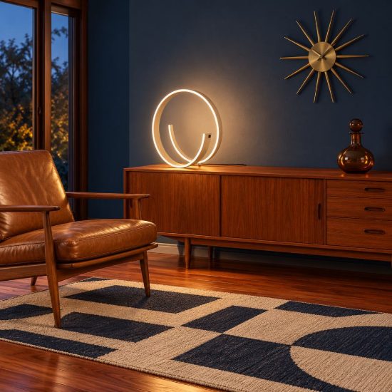 Lampada da tavolo led 21w 2000k 4000k dim to warm per soggiorno a spirale tortora