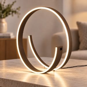 Lampada da tavolo led 21w 2000k 4000k dim to warm per soggiorno a spirale caffè