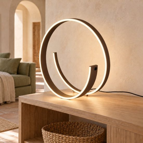 Lampada da tavolo led 21w 2000k 4000k dim to warm per soggiorno a spirale caffè