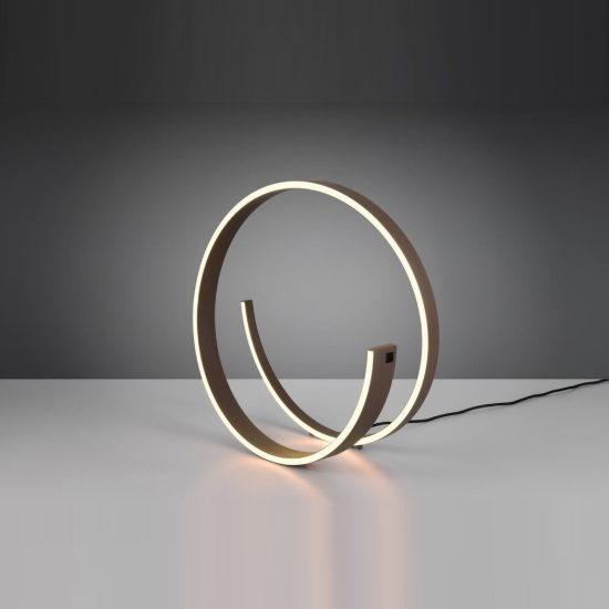 Lampada da tavolo led 21w 2000k 4000k dim to warm per soggiorno a spirale caffè