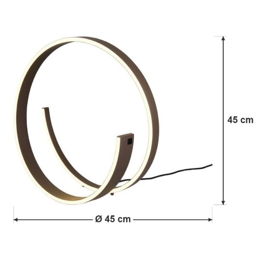 Lampada da tavolo led 21w 2000k 4000k dim to warm per soggiorno a spirale caffè