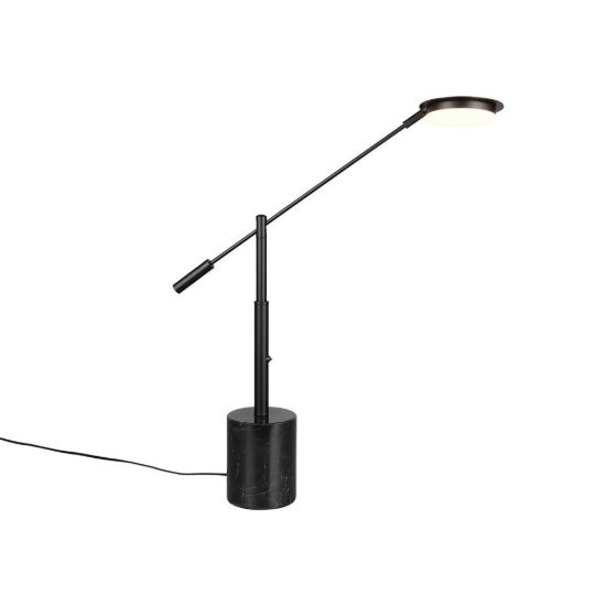 Lampada da tavolo per soggiorno led 10w cct 2300k 3000k 4000k touch nera con base in marmo nero