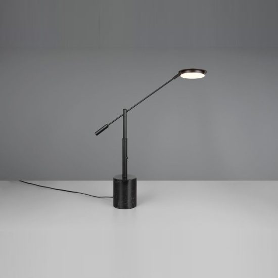 Lampada da tavolo per soggiorno led 10w cct 2300k 3000k 4000k touch nera con base in marmo nero