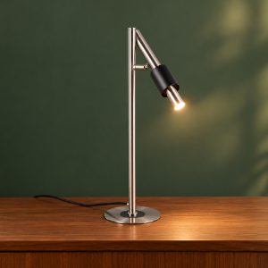 Lampada da tavolo led 4,5w 2300k 3000k 4000k touch orientabile nichel opaco e nera