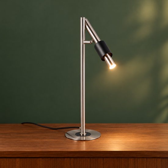 Lampada da tavolo led 4,5w 2300k 3000k 4000k touch orientabile nichel opaco e nera