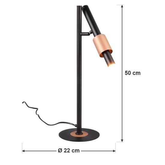 Lampada da tavolo per soggiorno led 4,5w cct 2300k 3000k 4000k touch orientabile nera caffe