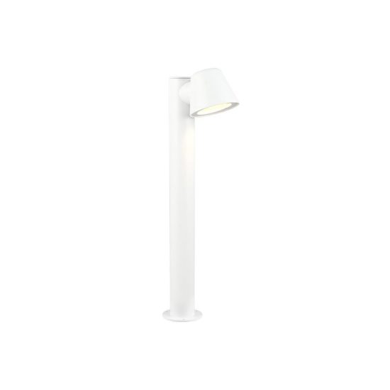 Lampioncino da giardino paletto ip44 moderno bianco con vetro trasparente