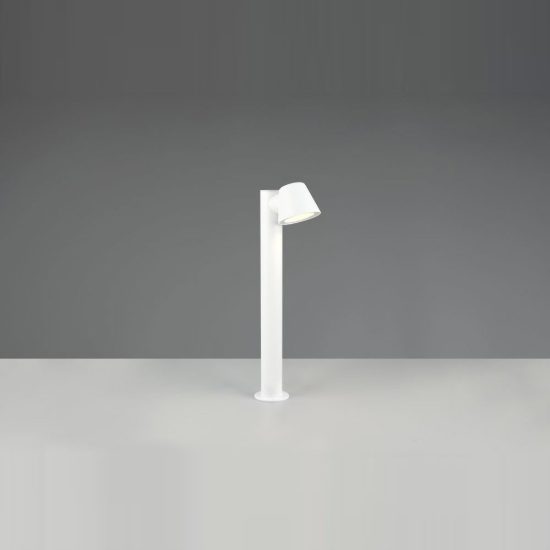 Lampioncino da giardino paletto ip44 moderno bianco con vetro trasparente
