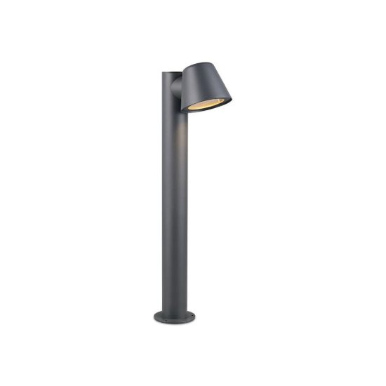 Lampioncino da giardino paletto ip44 moderno antracite con vetro trasparente