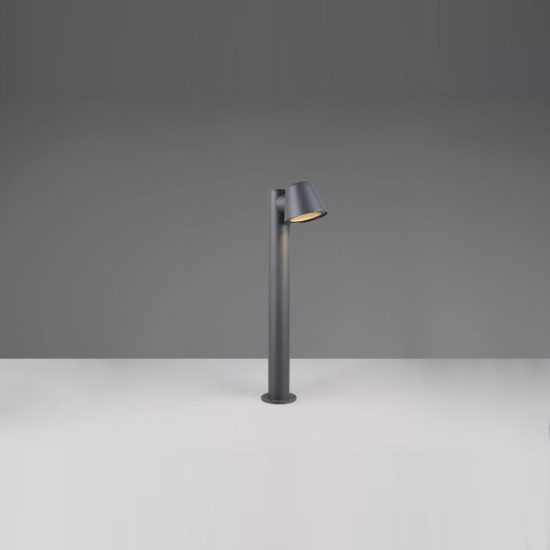 Lampioncino da giardino paletto ip44 moderno antracite con vetro trasparente