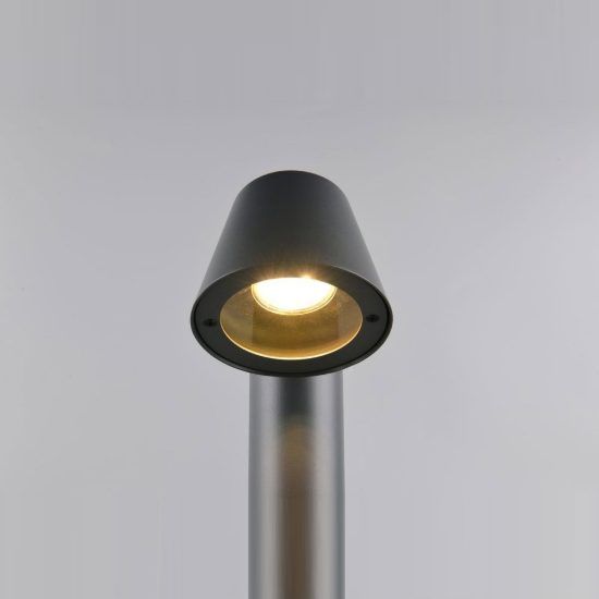 Lampioncino da giardino paletto ip44 moderno antracite con vetro trasparente