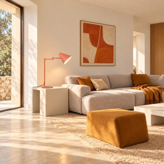 Lampada da tavolo orientabile moderna pesca con paralume a cono e interruttore