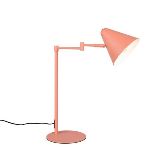 Lampada da tavolo orientabile moderna pesca con paralume a cono e interruttore