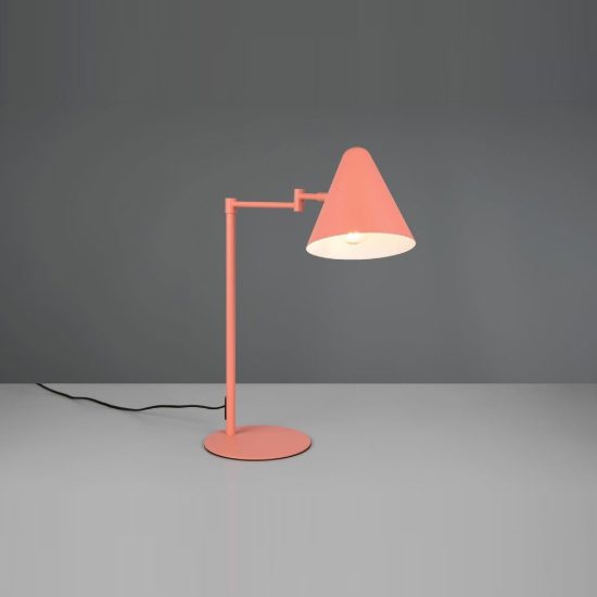 Lampada da tavolo orientabile moderna pesca con paralume a cono e interruttore
