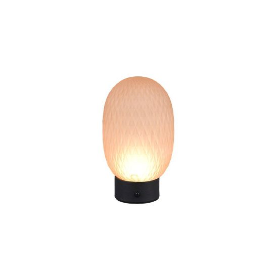 Abat-jour ricaricabile led 1,5w 3000k touch per comodino in vetro lavorato ambra