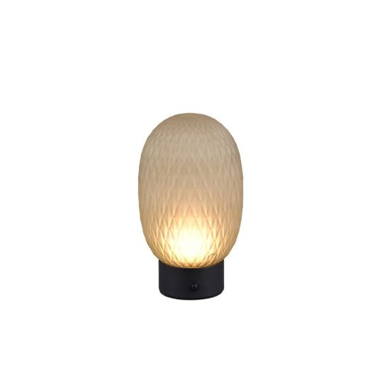 Abat-jour ricaricabile led 1,5w 3000k touch per comodino in vetro lavorato verde