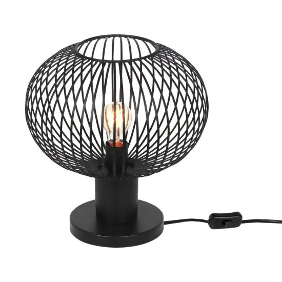 Lampada da tavolo per soggiorno moderna nera a gabbia