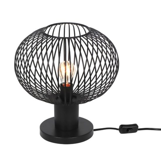 Lampada da tavolo per soggiorno moderna nera a gabbia