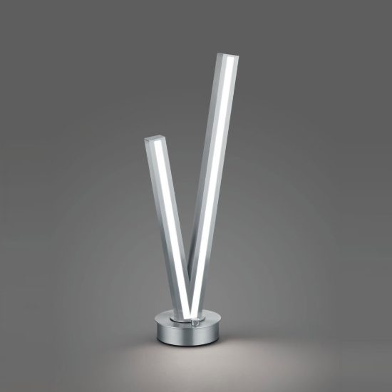 Lampada da tavolo led 15w 2000k 4000k dim to warm per soggiorno a forma di v nichel opaco