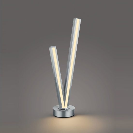 Lampada da tavolo led 15w 2000k 4000k dim to warm per soggiorno a forma di v nichel opaco