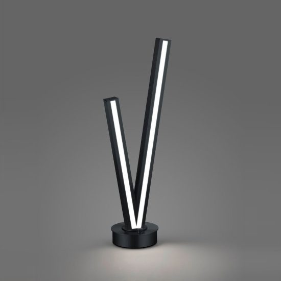 Lampada da tavolo led 15w 2000k 4000k dim to warm per soggiorno a forma di v nera
